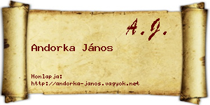 Andorka János névjegykártya