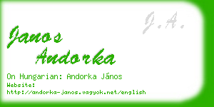 janos andorka business card